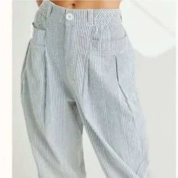 Free People Make A Stand Blue and White Striped Pant XS - Picture 2 of 10